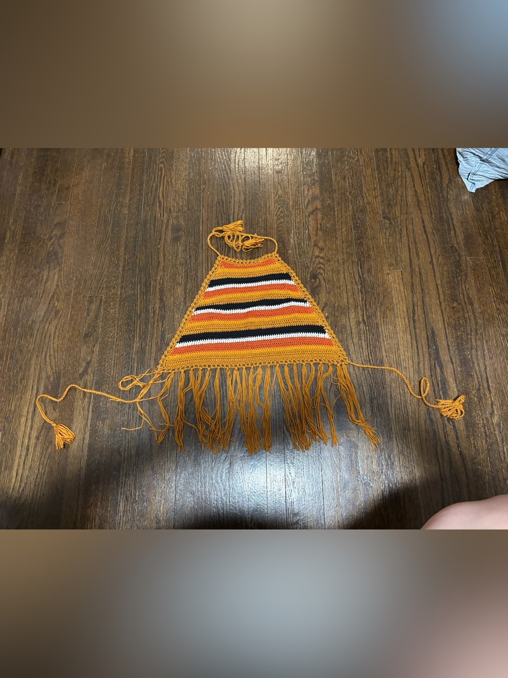 FOREVER 21, Striped Crochet Fringe Women’s Top, Size Small